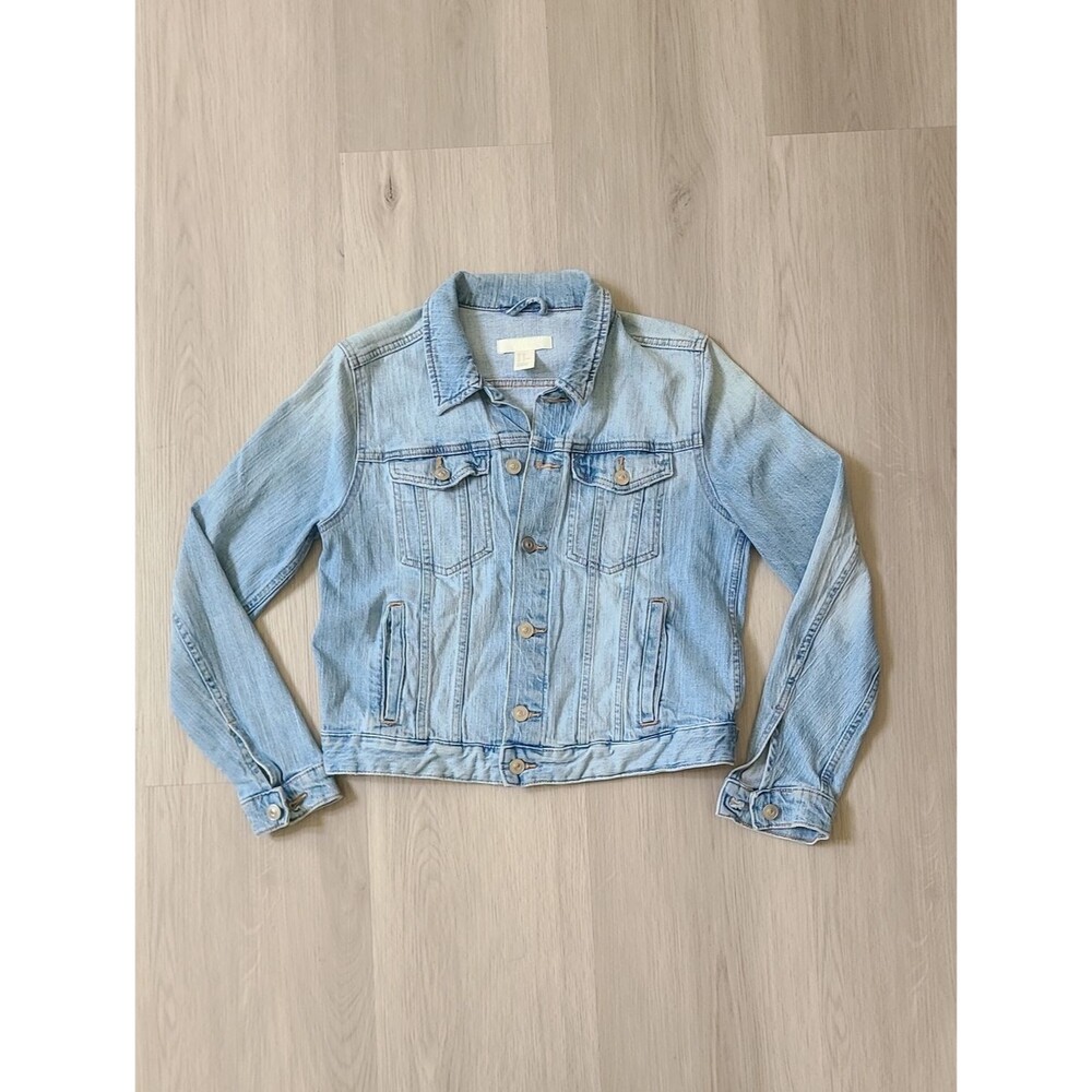 H&M Light Blue Denim Jean Jacket Women's Size 10 Cotton Everyday Summer Western